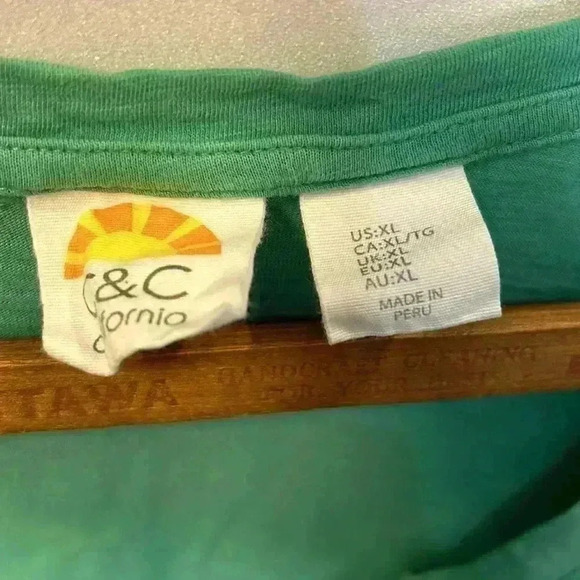 C&C California Women's XL T-Shirt Green Pima Cotton Luxury Tee Golf Casual COzy - Picture 4 of 9